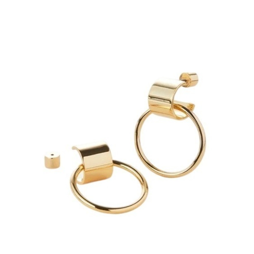 Jenny Bird Gold‎ Fave Door Knocker Earrings NEW